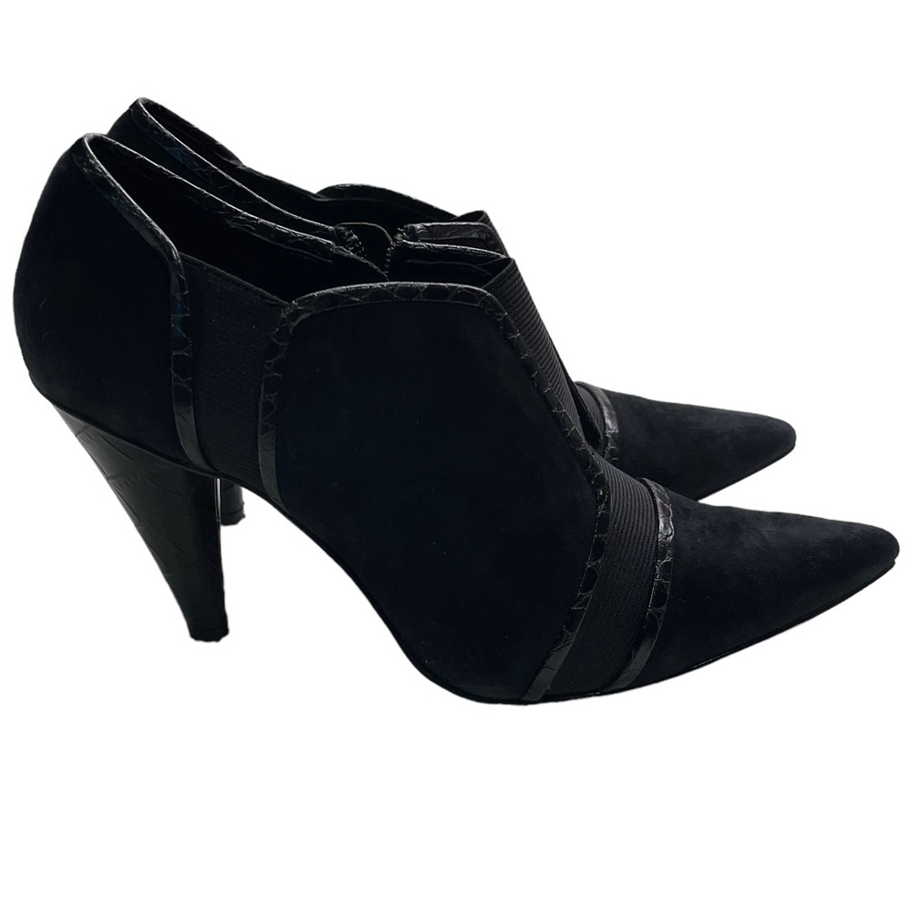 Anne Klein - Masupernova - black suede Ankle Bootie - size 6.5 M